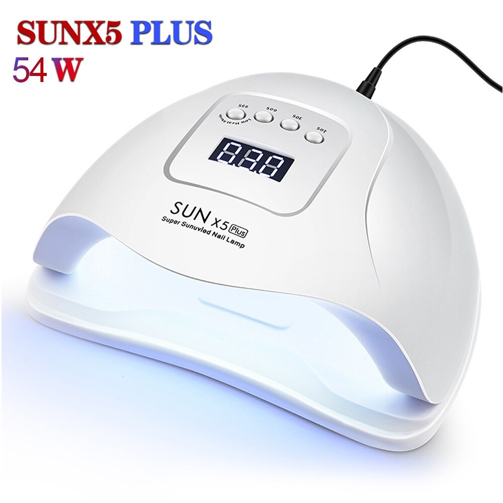 SUN5 Pro-Lámpara Led UV para secado de uñas, de 80W/72W, para todo tipo de geles, 45 luces Led UV para manicura, sensor de luz infrarroja solar: 54W SUNX5 plus