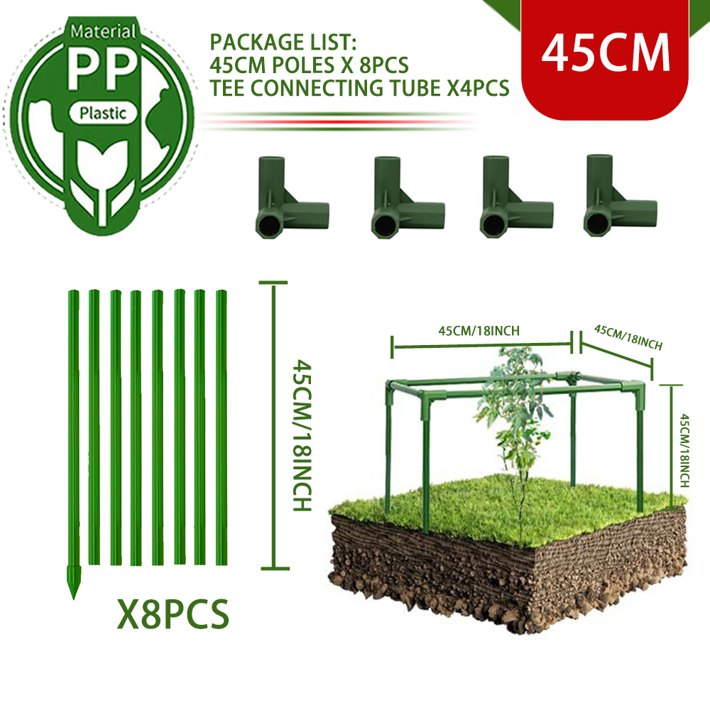 45/90/135/180cm Tomato Cages for Garden,Square Tomato Cage Heavy Duty,Height-Adjustable Tomato Trellis for Raised Garden Bed: green