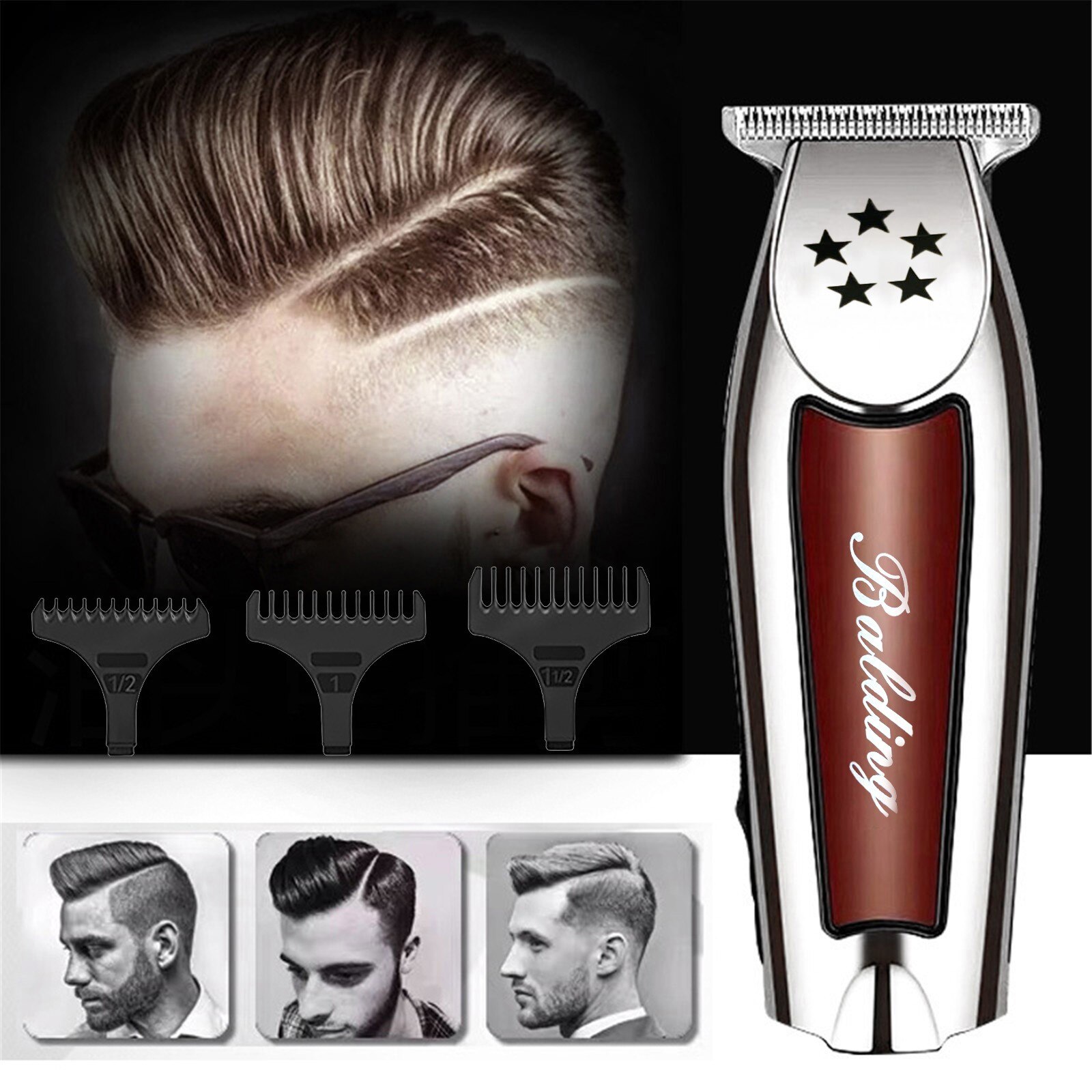 Electric Hair Clipper Shaver Beard Trimmer Detailer pro Barber Hair push shear Hair Cutting Machine Adjustable T-Wide Blade LT