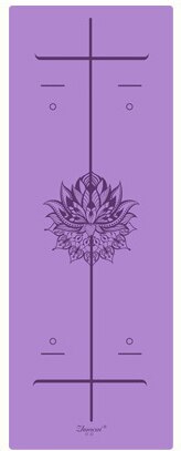 Position Line More Longer Natural Rubber Non-Slip Tapete Y oga Su ede Fabric Lose Weight Exercise Mat Fitness Yoga Mat: Purple 