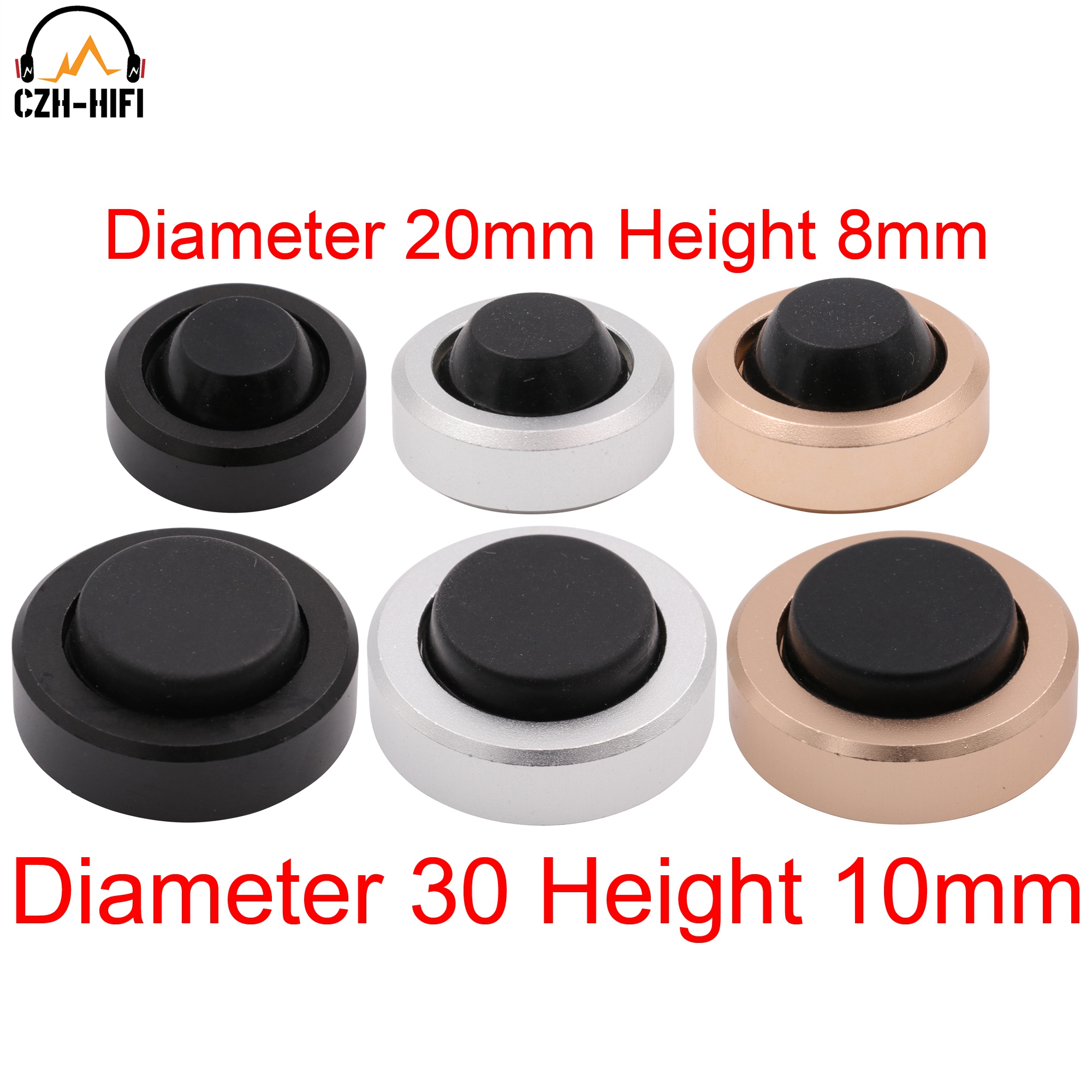 Almohadilla para pies de AUDIO, 20x8mm, 30x10mm, altavoz de aluminio sólido mecanizado, tocadiscos DAC, reproductor de CD, amplificador, Base de soporte, suelo de aislamiento, 1 ud.