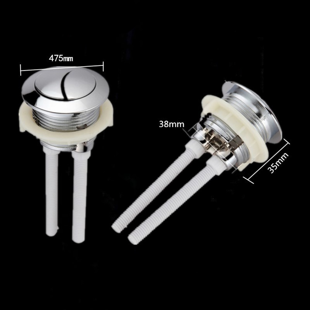 38mm Toilet Dual Flush Round Head Push Button Electroplating Water Tank Valve