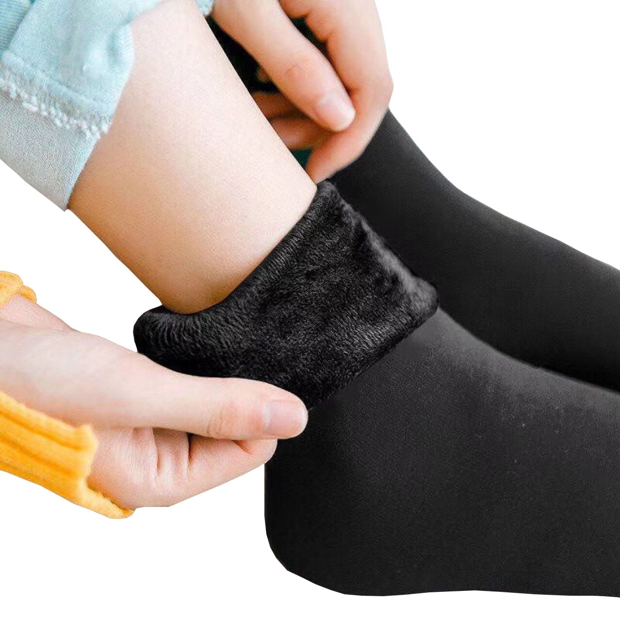 10 Pairs Winter Warm Women Socks Solid Color Thicken Thermal Socks Soft Plus Velvet Socks Casual Snow Sock Home Floor Beige Sock
