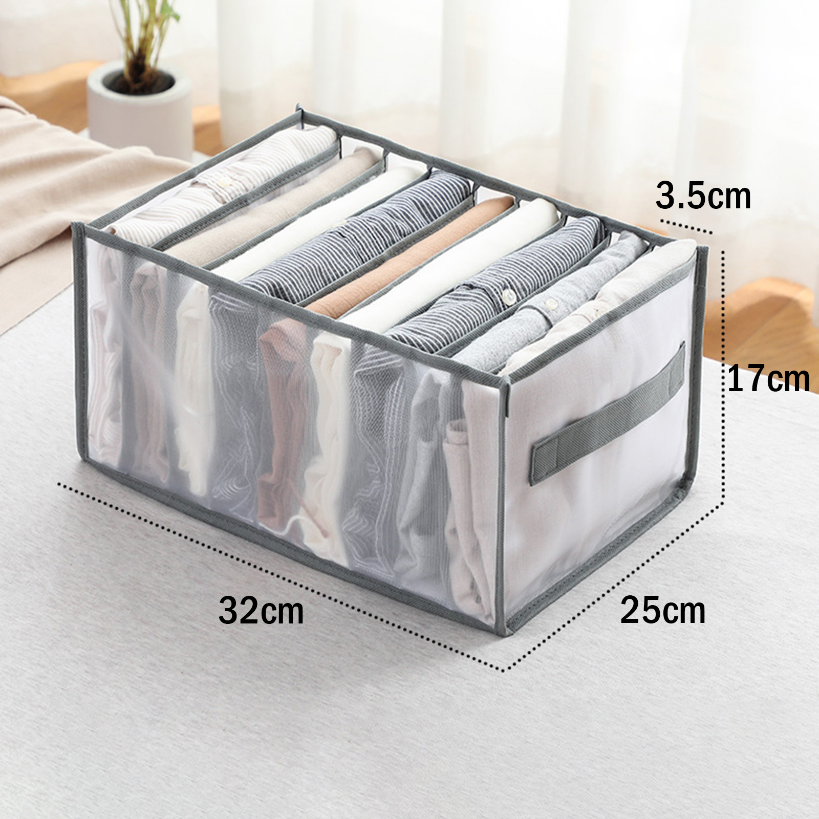Organizador de armario para ropa interior y calcetines, caja de almacenamiento divisora para el hogar, cajón plegable: Oro