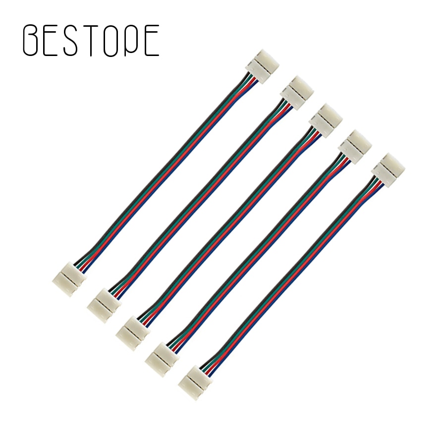 10pcs 20pcs 10mm 4 Pin led strip connector voor 5050 RGB LED Strip Licht SM Mannelijke Vrouwelijke connector Draad Kabel