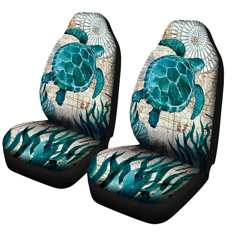 1/7Pcs Auto Seat Cover 3D Afdrukken Groen Gras Schildpad Patroon Voor En Achter Stoelhoezen, geschikt Voor De Meeste Suv 'S, Vrachtwagens En Tr: B