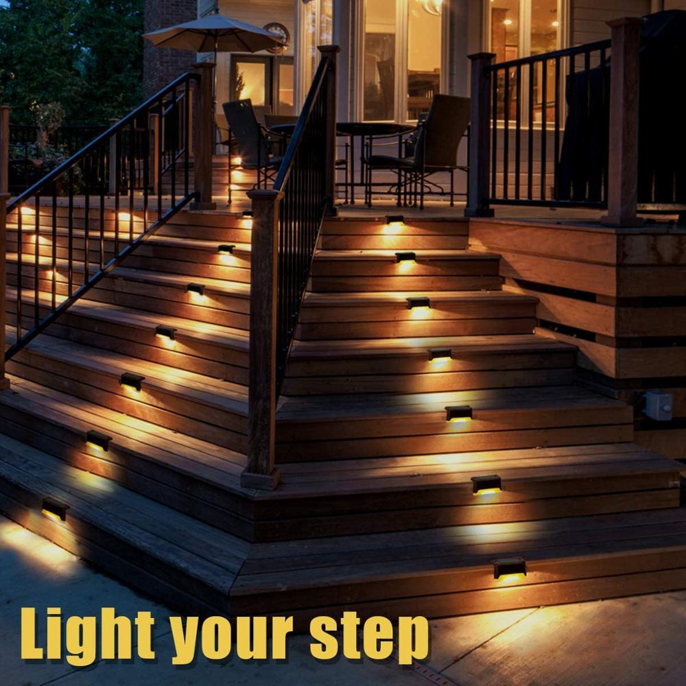 Luces Solares LED escalera de sendero luz exterior lámpara de paso jardín valla de patio pared paisaje lámpara Solar luz nocturna al aire libre