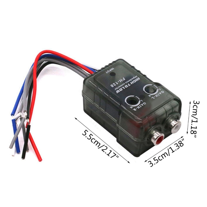 Professionele RCA-adapter Hoogniveau luidsprekersignaal naar laag niveau converterset