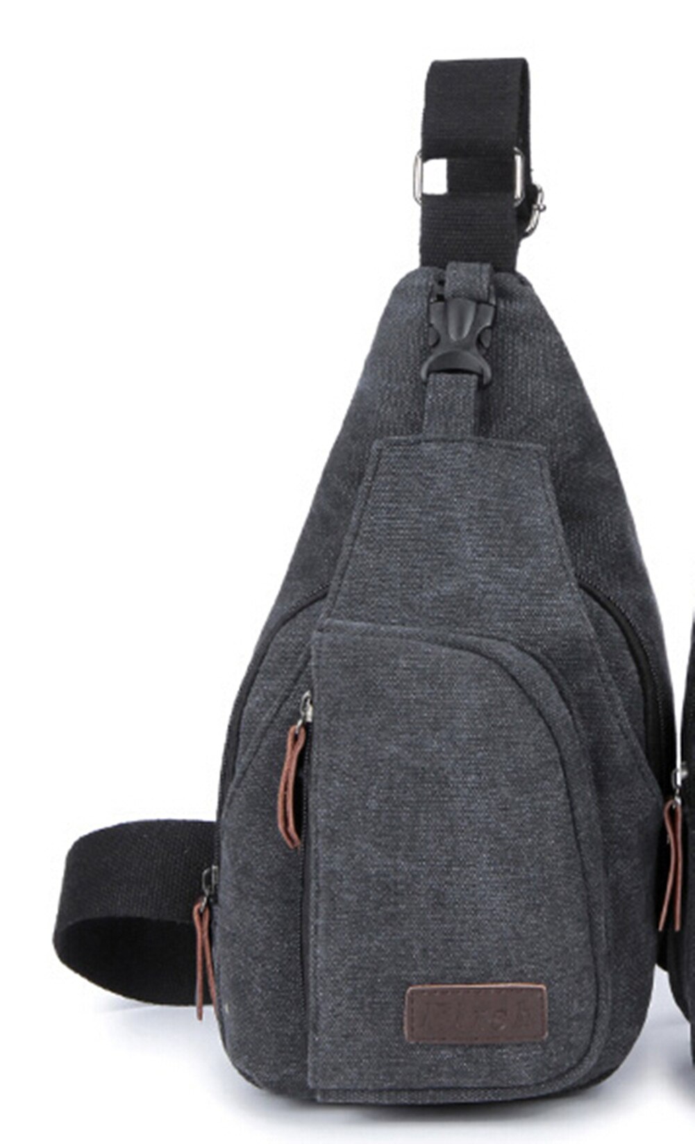 Merk heren vintage canvas leren tas schoudertas borsttas crossbody schoudertas borst fiets dagelijks reizen: C