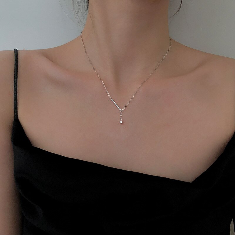 925- teiliges geometrisches choker-halsband aus sterlingsilber mit kurzer schlüsselbeinkette für damen, feiner schmuck