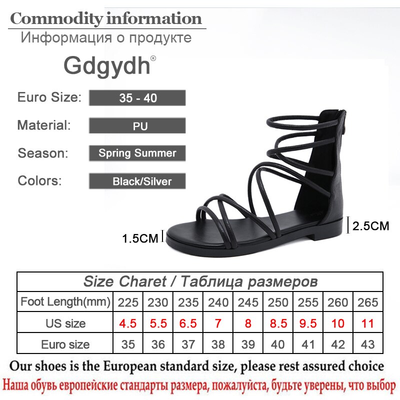 Gdgydh Cross-tied Women Flat Sandals Casual Rome Summer Shoes Gladiator Back Zipper Retro Hollow Out Free Ship
