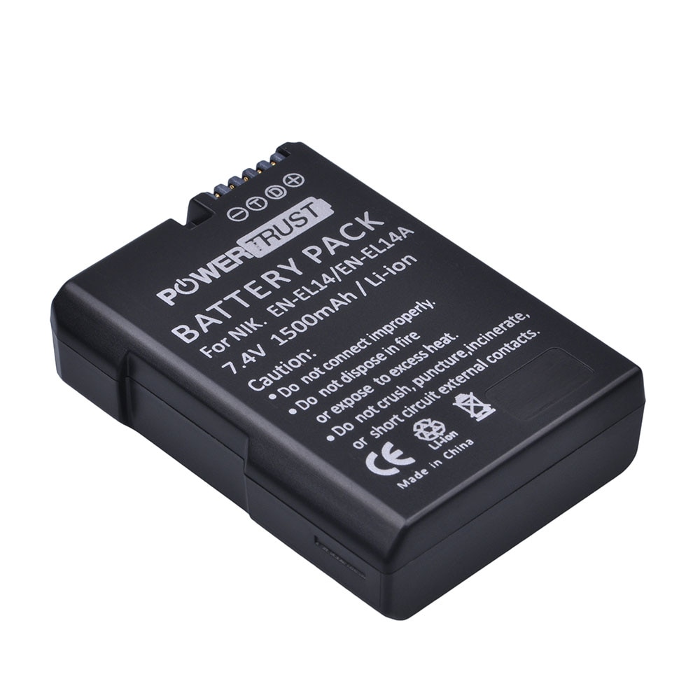 1pc 1500 mah en -el14 en-el14a og  el14 batteri til nikon  d90 d300 d5300 d5200 d5100 d3300 d3200 d3100 til coolpix  p7100 p7200