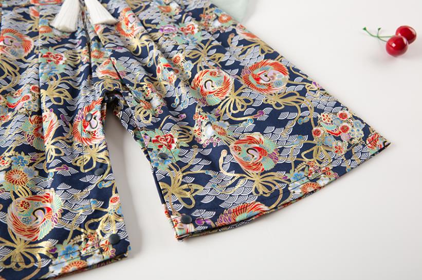 Baby Jongens Meisjes Kleding Japanse Stijl Kids Romper Retro Badjas Uniform Zuigelingen Pyjama Lange Mouwen Gedrukt Kimono A204