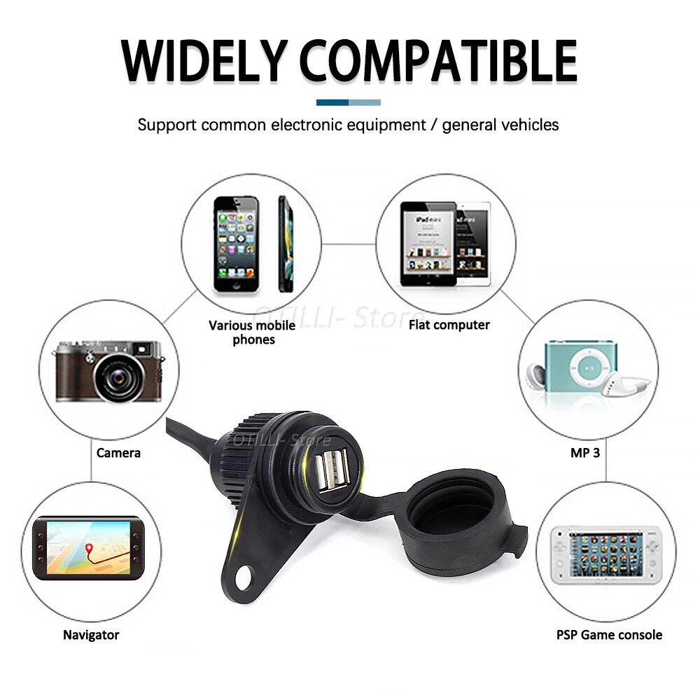 Motorfiets 12V Dubbele Usb Lader Adapter Voor Yamaha Tracer MT-07 MT-09 Sp FZ-09 FZ-07 Tracer Xsr 700 900