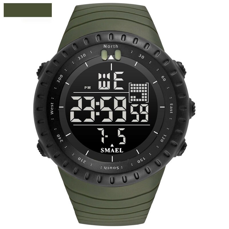 Multifunctionele Digitale Horloge Waterdicht Heren Horloges Casual Outdoor Sport Horloge Relogio Digitale: Army Green