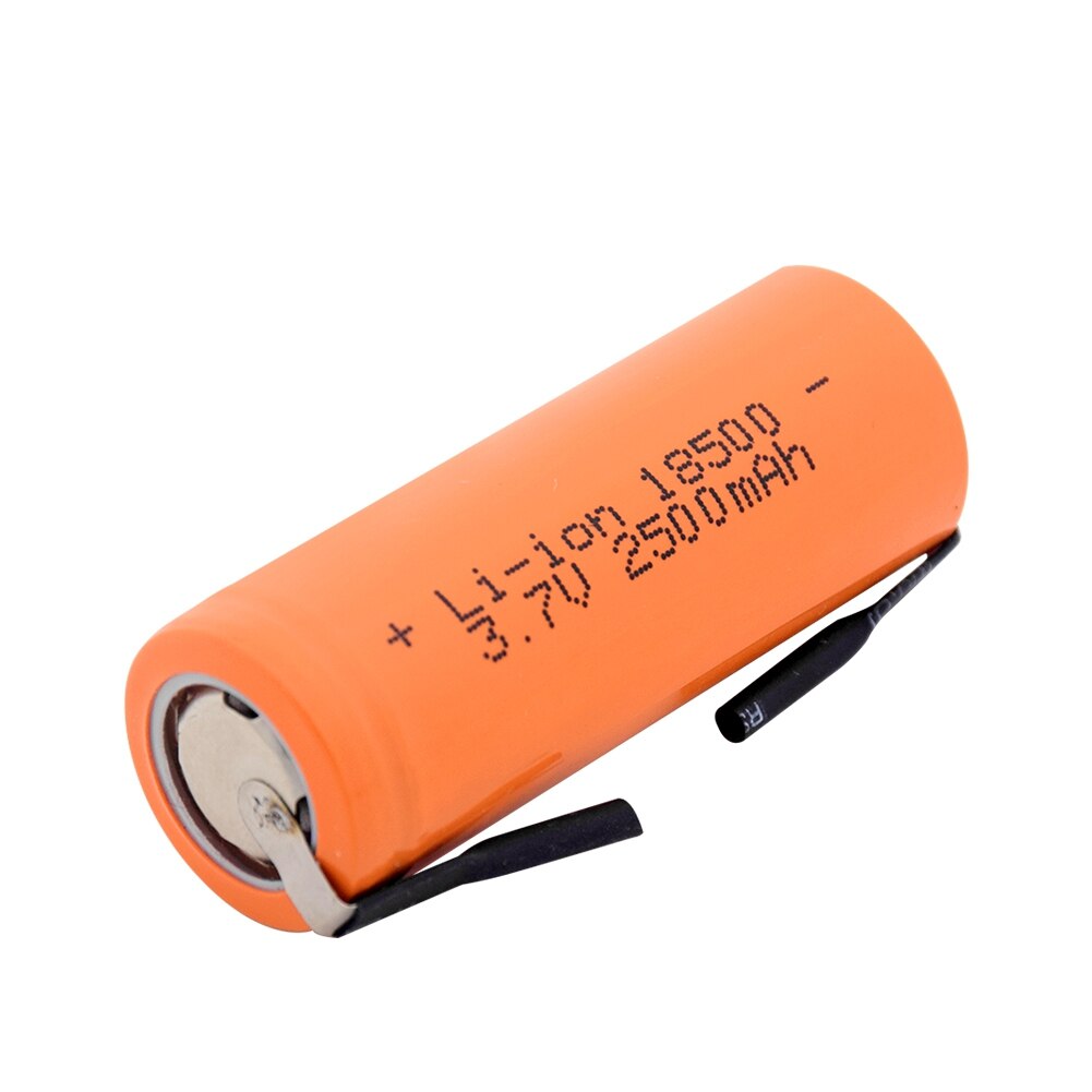 1/2/4pcs 3.7V 2500mAh 18500 Lithium Battery With 2 Welding Tabs 18500 Li-ion Cell For Led Flashlight Headlight Mechanical Mod