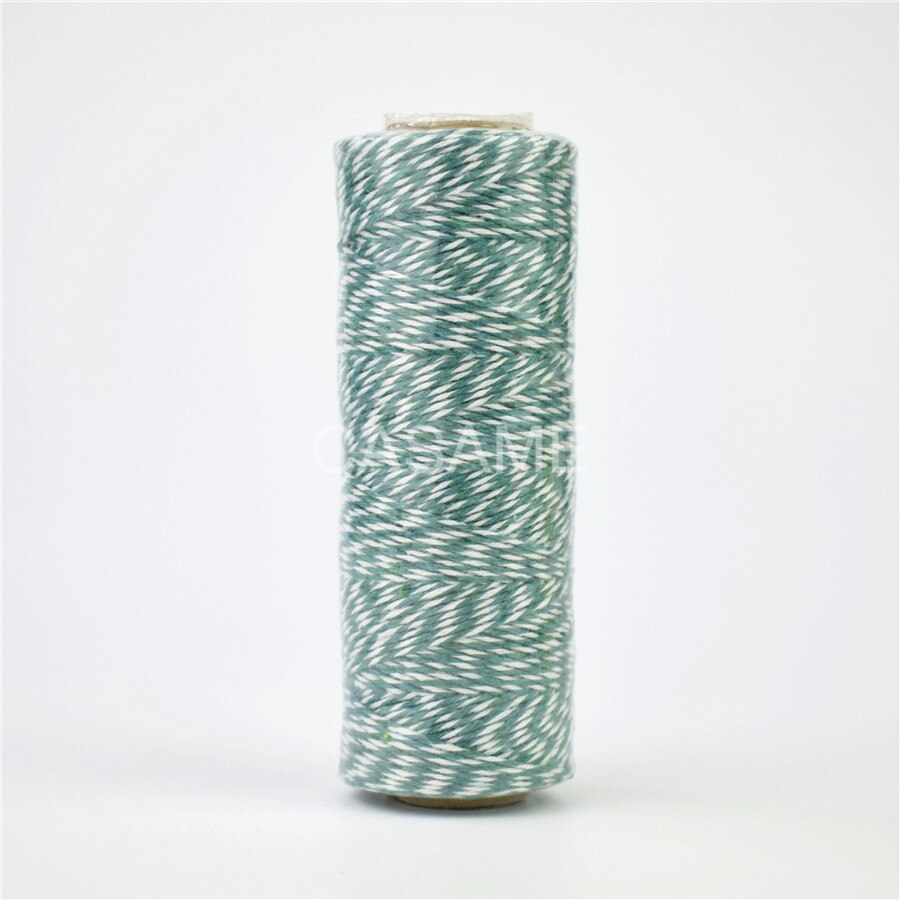 100% natural cotton rope 4ply (100Yards) 1pcs thin Bakers twine color baker twine silver gold red pink cotton string color: green