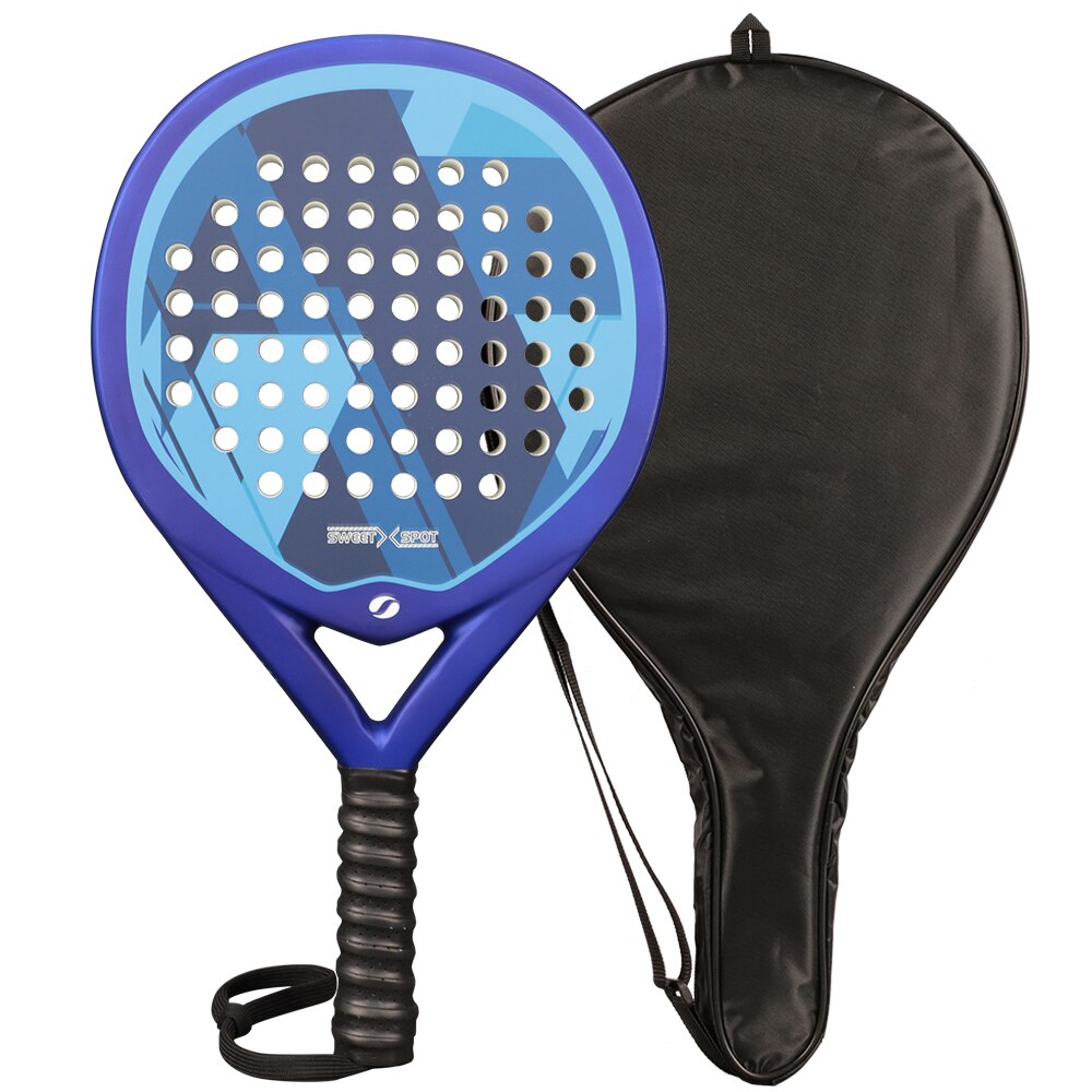 Blå padelracket for nybegynnere (karbonfiberramme+glassfiberoverflate+eva -skumkjerne)