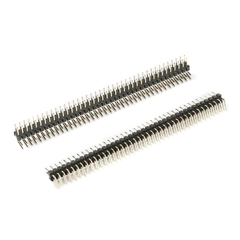 5pcs/lot 90 Degree Pin Header 2.54mm 2X40P Double Row Curved Needle Male Pin Header Connector Gold Plated/Copper