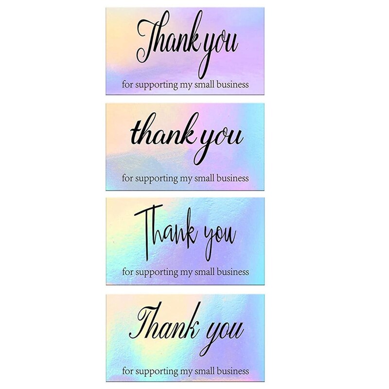 50Pcs/Pack Thank You for Supporting My Small Business Cards Customer Thank You for your order Card Greeting for Party