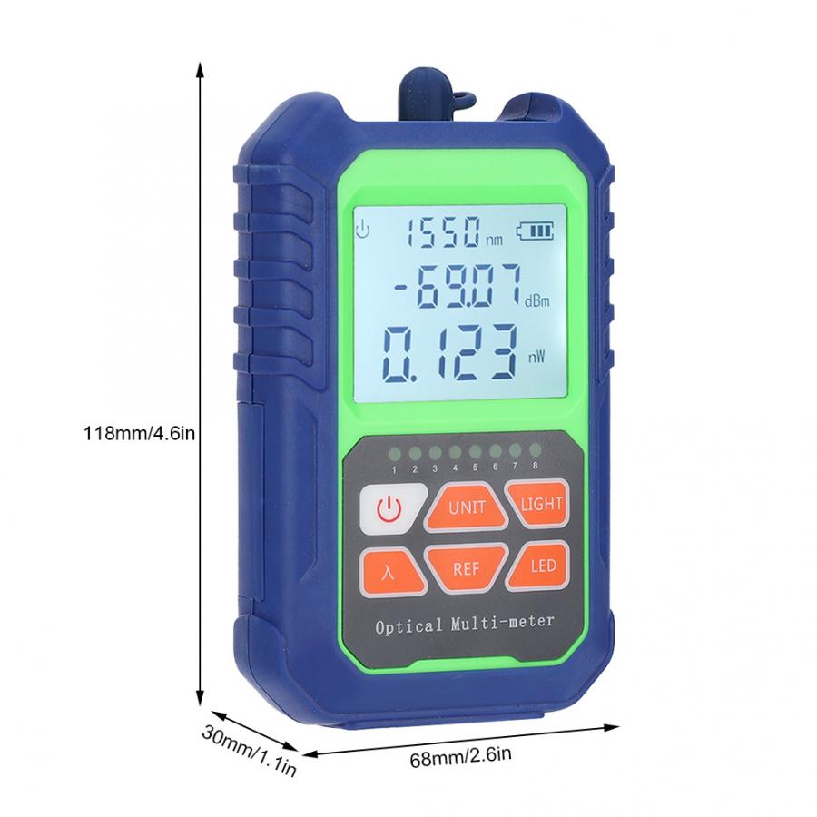 High Precision Mini Optical Power Meter Multi-Function Cable Tester Tool with LED Light Fiber Optic Cable Tester
