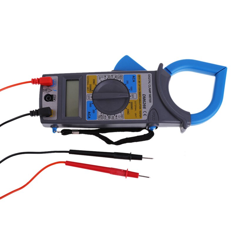 DM6266 Lcd Digitale Stroomtang Ac/Dc Stroom Spanning Weerstand Tester 1999 Counts True Rms Multimeter Meten Fluk hr