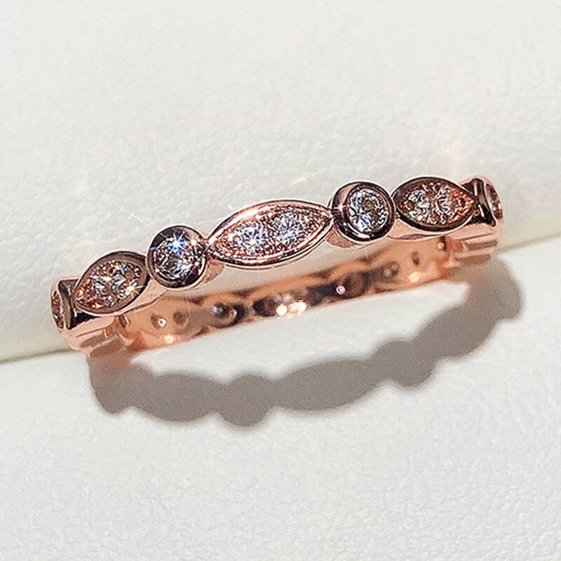 Huitan – bague de mariage Chic en zircone cubique pour femmes, rond bleu/blanc, Simple et délicat, bijoux à la