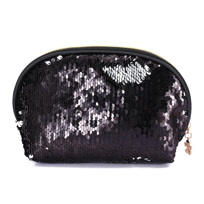 Mermaid Pailletten Handen Tassen Shell Vorm Lady Avond Clutch Make Opbergtas Vrouwelijke Feestjurk Tassen Little Coin Purse: Black Silver