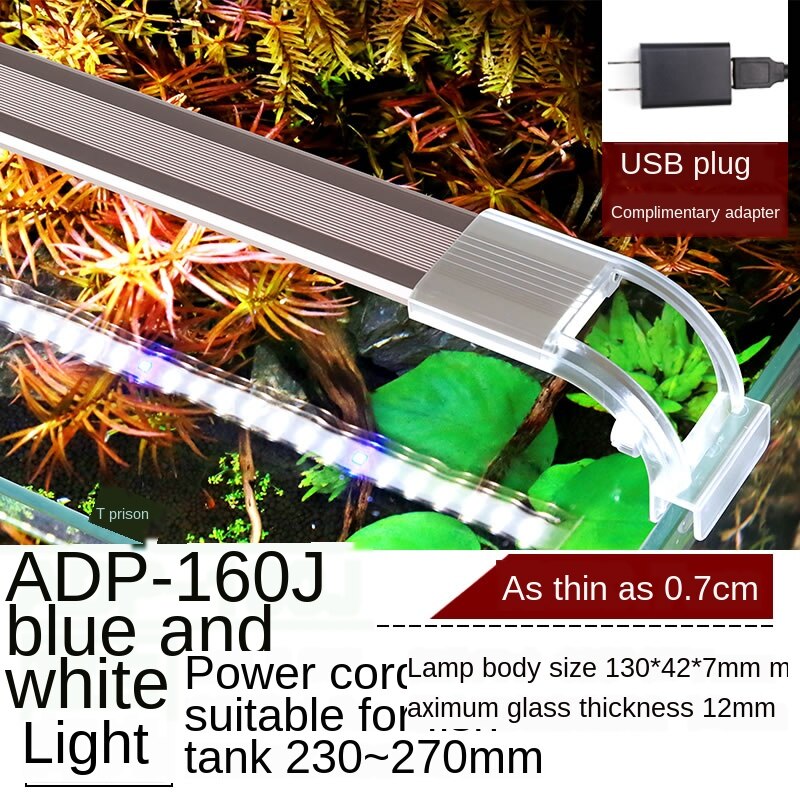Aquarium led beleuchtung led gepflanzt aquarium beleuchtung aquarium lampe Gras Lampe Stroh tank lampwaterproof beleuchtung volle spektrum: 2W For 23-27cm Tank