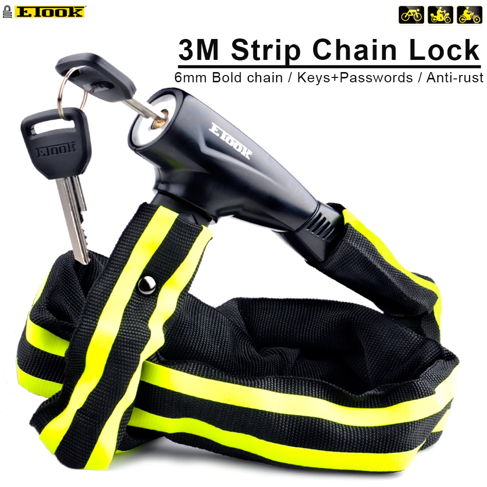 Etook-candado antirrobo para bicicleta de montaña, accesorio de seguridad en bicicleta, con tiras reflectantes