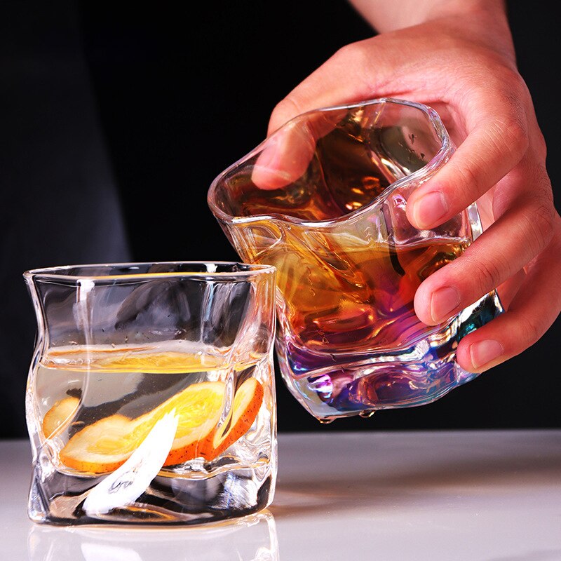 Japanese Edo Crumple Paper Irregular Shape Crystal Faceted Der Whiskybecher Whiskey Whisky Rock Glass Artwork Wine Cup