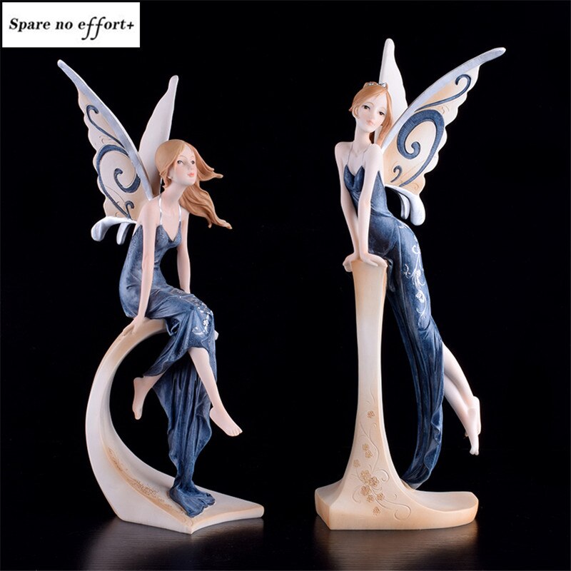 Kreatywne śliczne dziewczyny żywica elf ozdobne anioły wyposażenie domu dekoracja rzemiosło bar biurko wróżka statua figurki wystrój