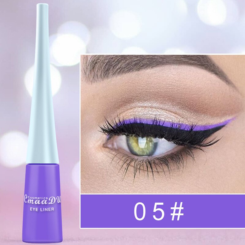 12 Kleuren Neon Vloeibare Eyeliner Potlood Waterdichte Kleurrijke Blauw Groen Geel Wit Eye Liner Pen Vrouwen Make-Up Ogen Cosmetica: A 05