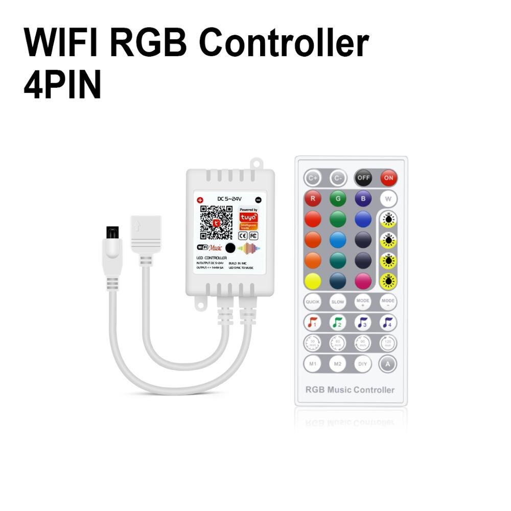 Tuya smart life rgb controller för led strip wifi fjärrkontroll arbete med google home alexa smart home led controller