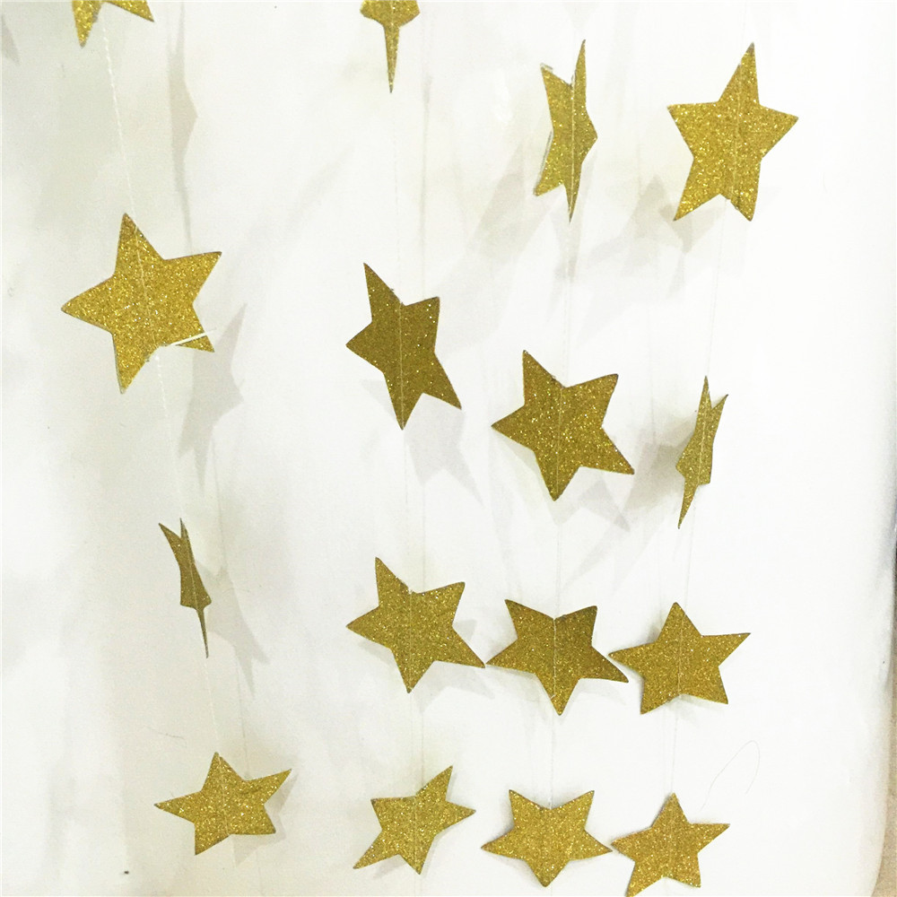 2M Papier Guirlande Star Shape String Banners Baby Shower Meisjes Bunting Opknoping Papier Gelukkige Verjaardag Wedding Party Home Decoration