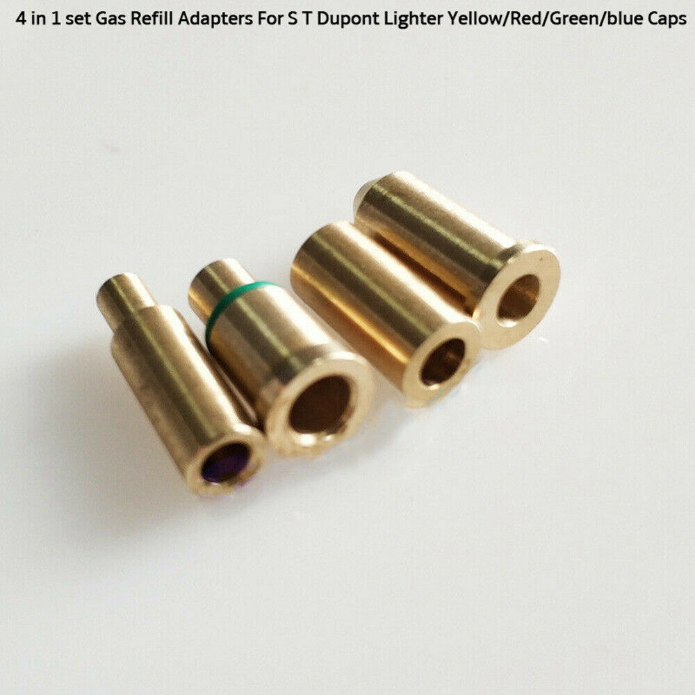 4 in 1 Gas Refill Adapters For S T Dupont Lighter Yellow/Red/Green/Blue Caps Easy To Install Durable Practical HG13604