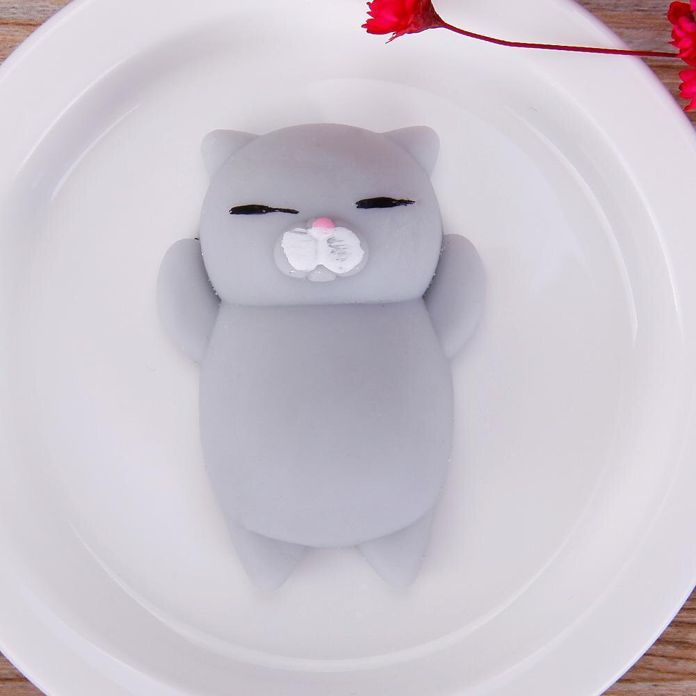 1 stuk schattige cartoon dieren mochi kat knijp le speelgoed langzaam stijgt kind kinderen volwassenen stress verlichten speelgoed zacht knijp af reageren leuk: Grijze kat