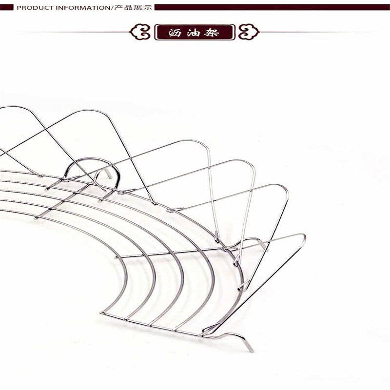 Multi-function Frying Oil Filter Rack Stainless Steel Semicircle Steaming Drain Oil Holder Kitchen Cooking Foldable Gadgets