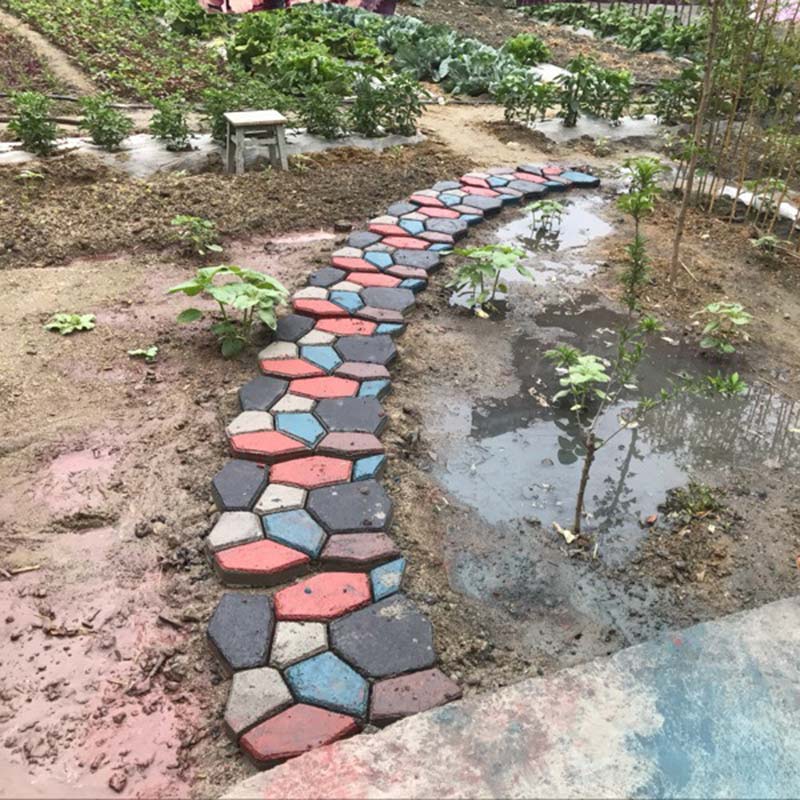 Garden Pavement Mold Garden Walk Pavement Concrete Mould DIY Manually Paving Cement Brick Stone Road Concrete Molds