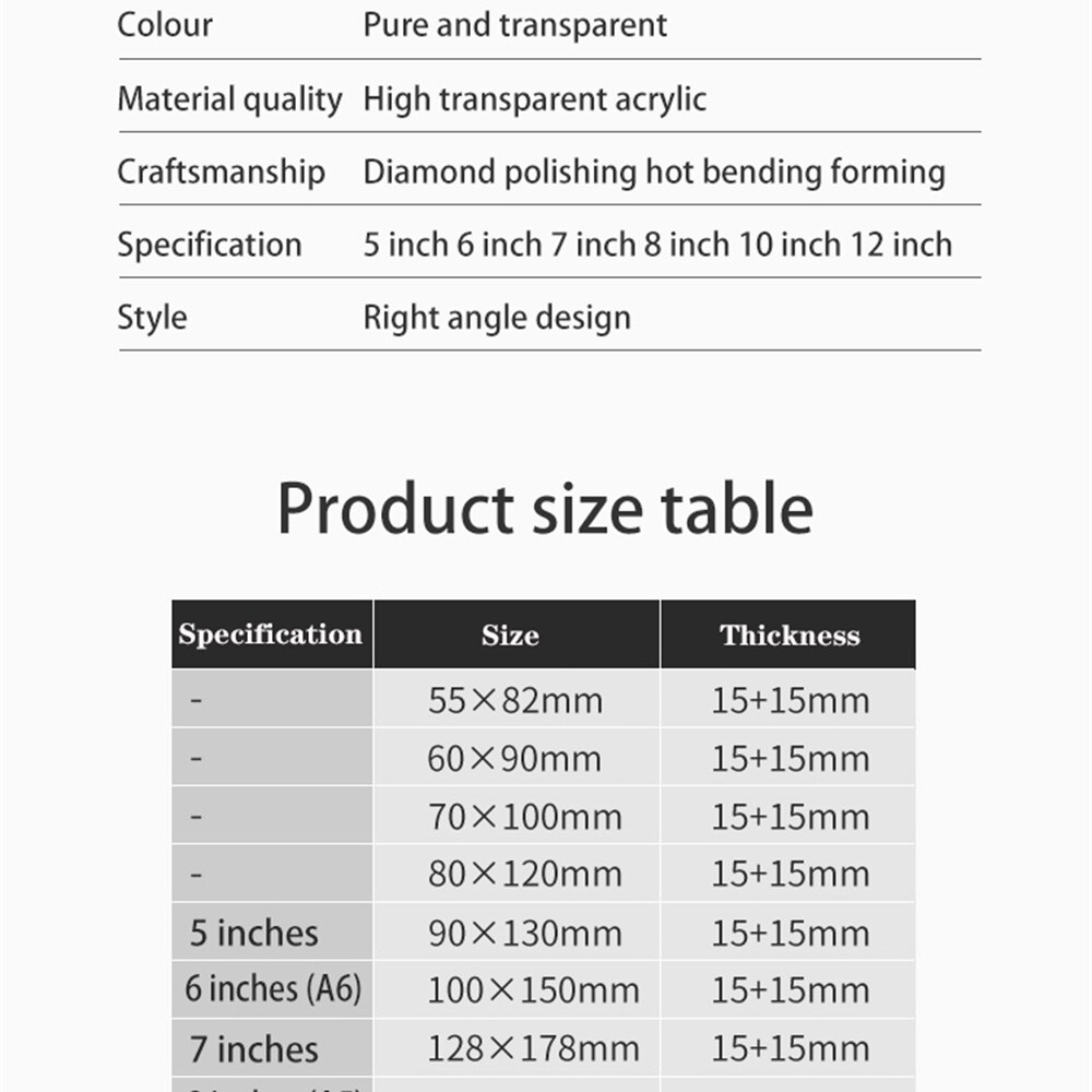 1pcs Transparent Crystal Photo Frames For Pictures Acrylic Photo Frame Mini Home Decoration Birthday Premium