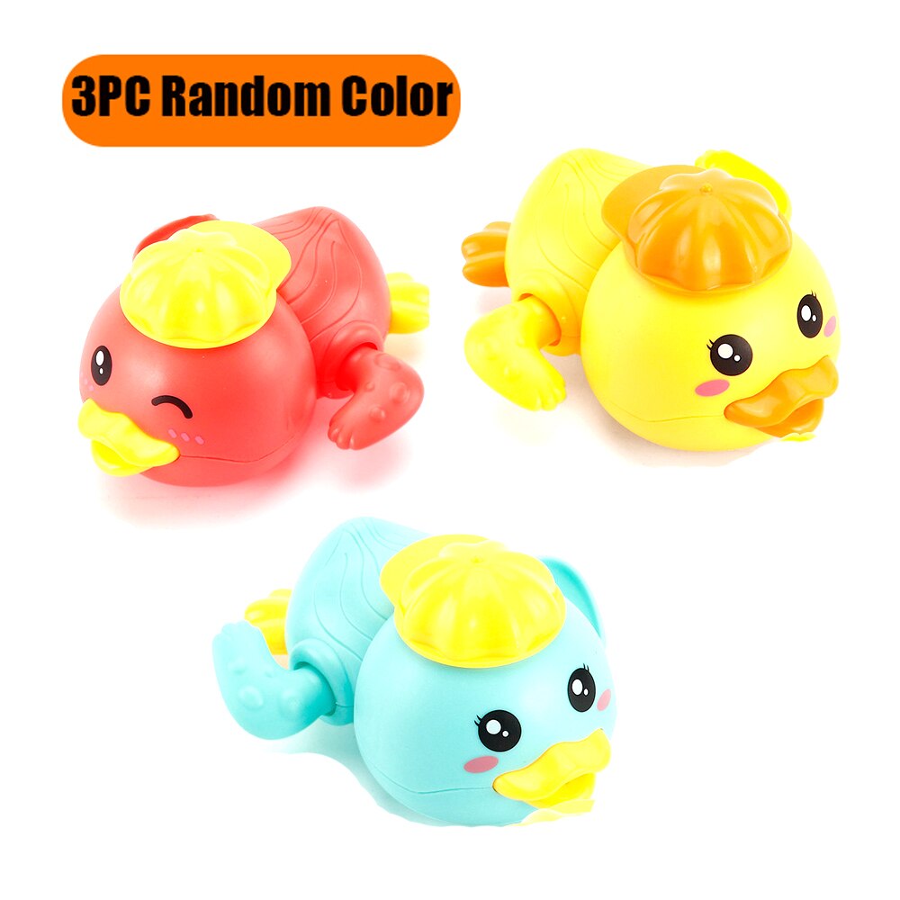 Single Cute Cartoon Animal Tortoise Classic Baby Water Toys Infant Swim Turtle Wound-up Chain Clockwork Kids baby Bath Toys: 1PC  Random Color 17