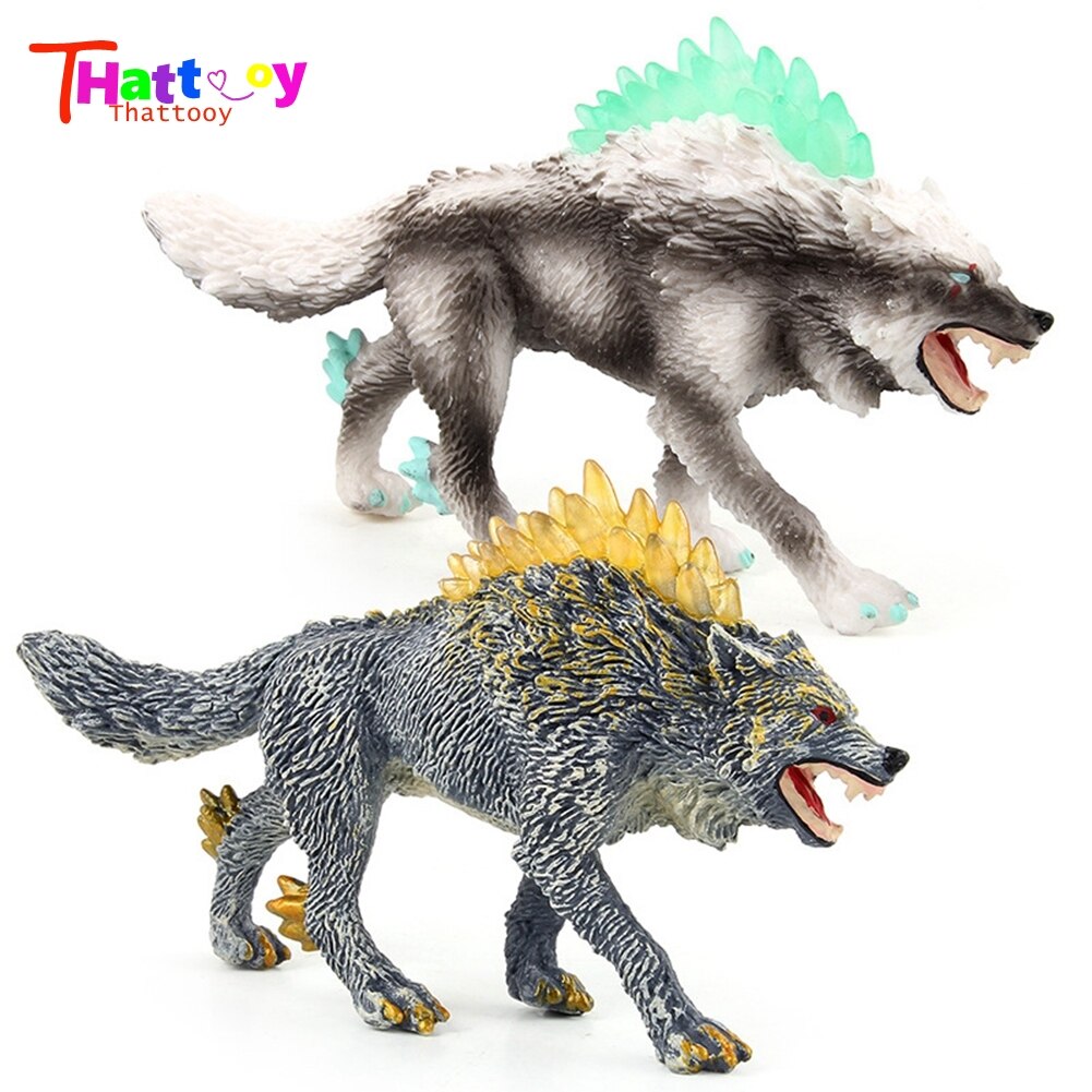 Classic Toys Solid Forest Animal Model Roaring Snow Wolf Plastic Handmade Decoration Educational Toy