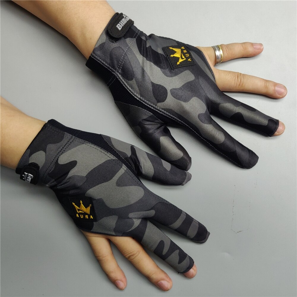 Billiard Glove Left Right Hand Medium Billking Camouflage Carom Glove 3 Fingers Pool Glove Billiard Accessories