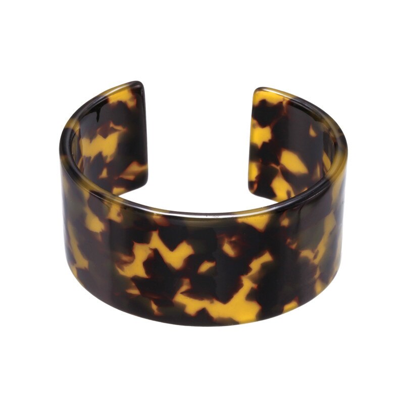 Schildpad acryl ronde opening c-vormige armband overdreven retro persoonlijkheid accessoire armband vrouwen