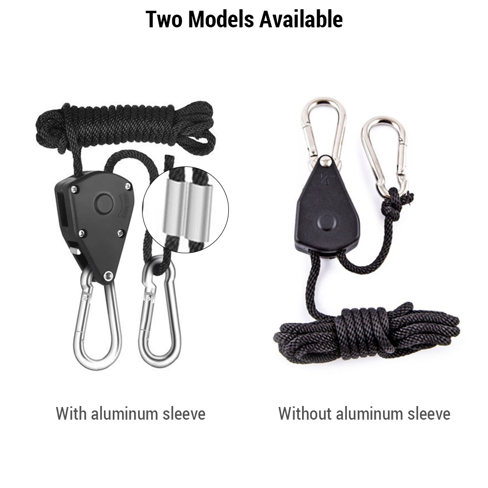 Camping Pulley Adjustable Rope Buckle 2m 1/8 for Light Lifting Tent Guyline Outdoor Clothesline Pet Leash Upgraded Metal Wheel