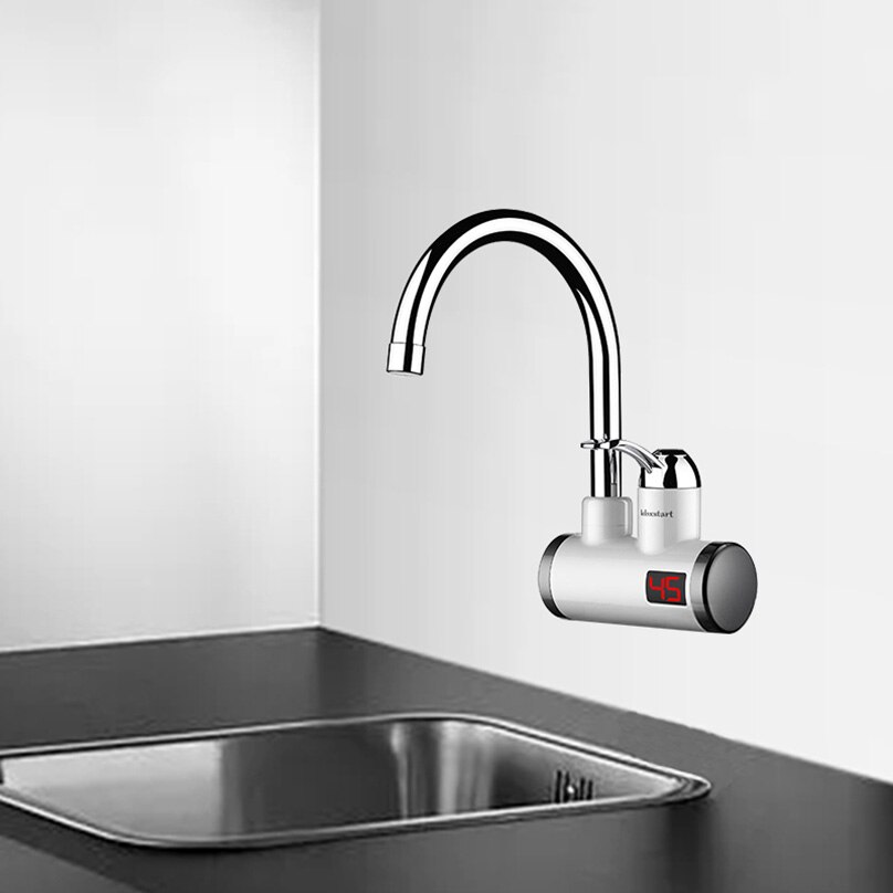 3000W Temperature Display Instant Water Tap Tankless Electric Faucet Kitchen Bathroom Cold Water Heating Heater With Shower