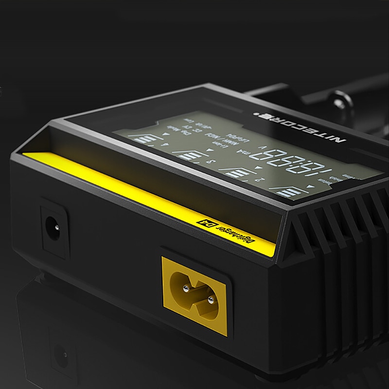 100% Original Nitecore D4 Battery Charger LCD Intelligent Charger Li-ion 18650 14500 16340 26650 AAA AA 12V