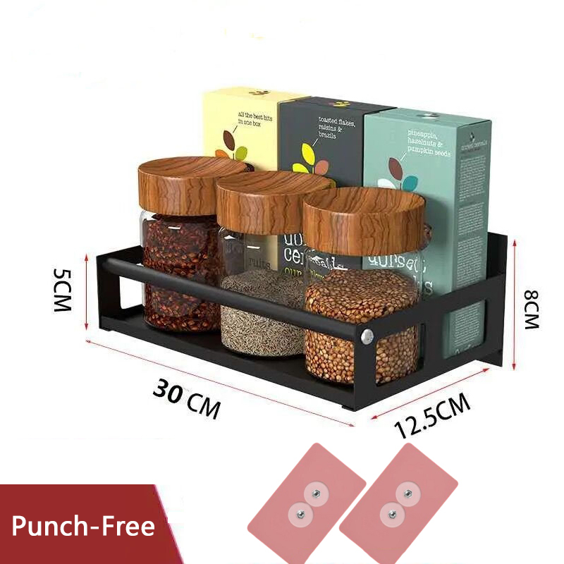 Keuken Kruidenrek Rvs Muur Gemonteerde Opslag Planken Kruiden Fles Rack Badkamer Punch-Gratis Organizer Rack: Licht Geel