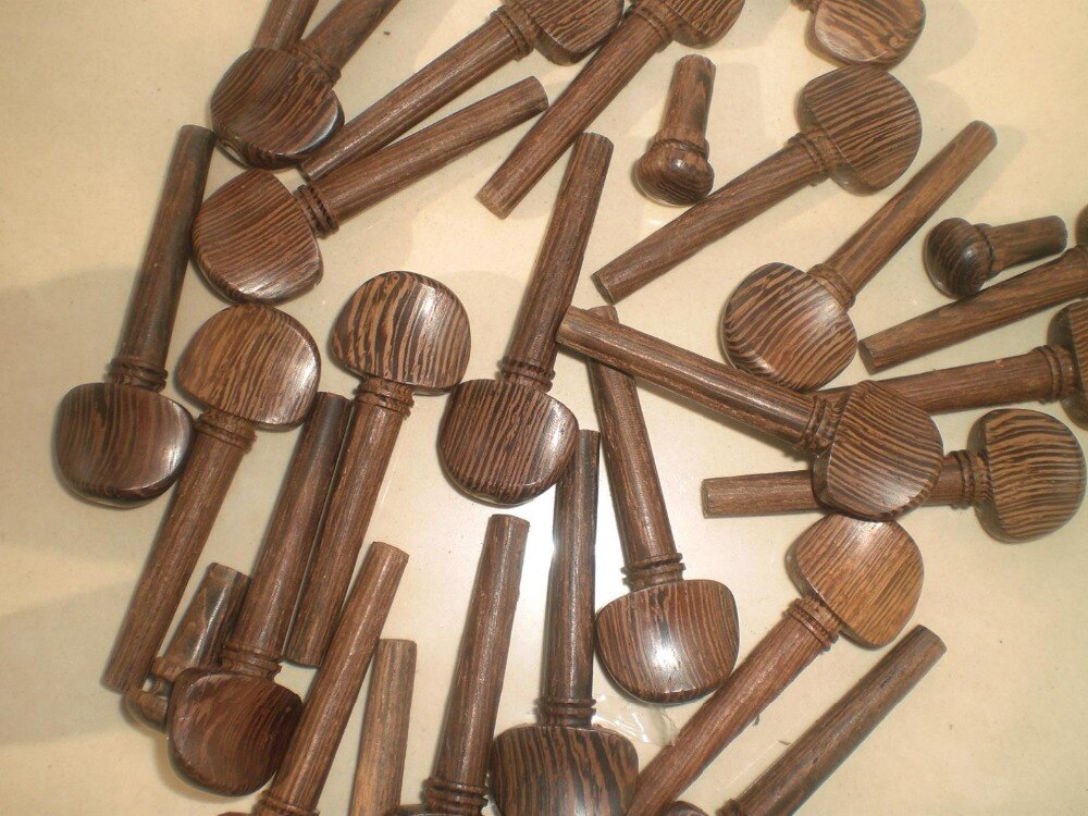 4 Sets Wenge wood Violin Pegs 4/4 inlcuding 16 pcs pegs & 4 pcs end pin all 4/4