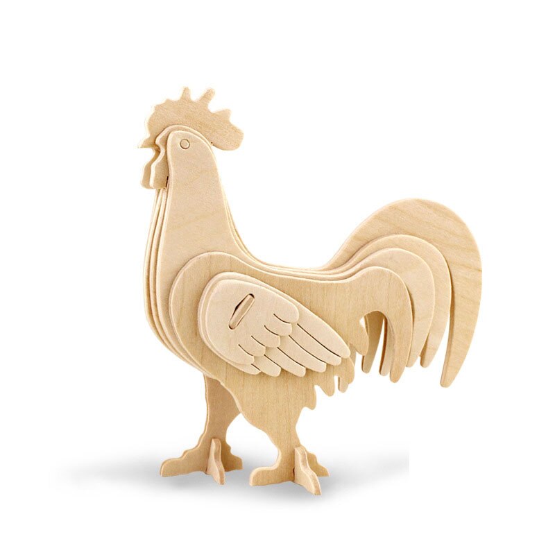 DIY 3D Wooden Toys Puzzle Animal Assembling Swan,parrot,butterfly,dinosaur Model Kit for Child Toy: 09